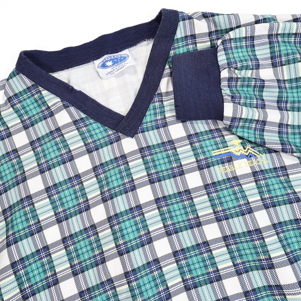 STARBUS WEATHER SCREEN Men's XXL Plaid Pebble Beach V-Neck Windbreaker Pullover